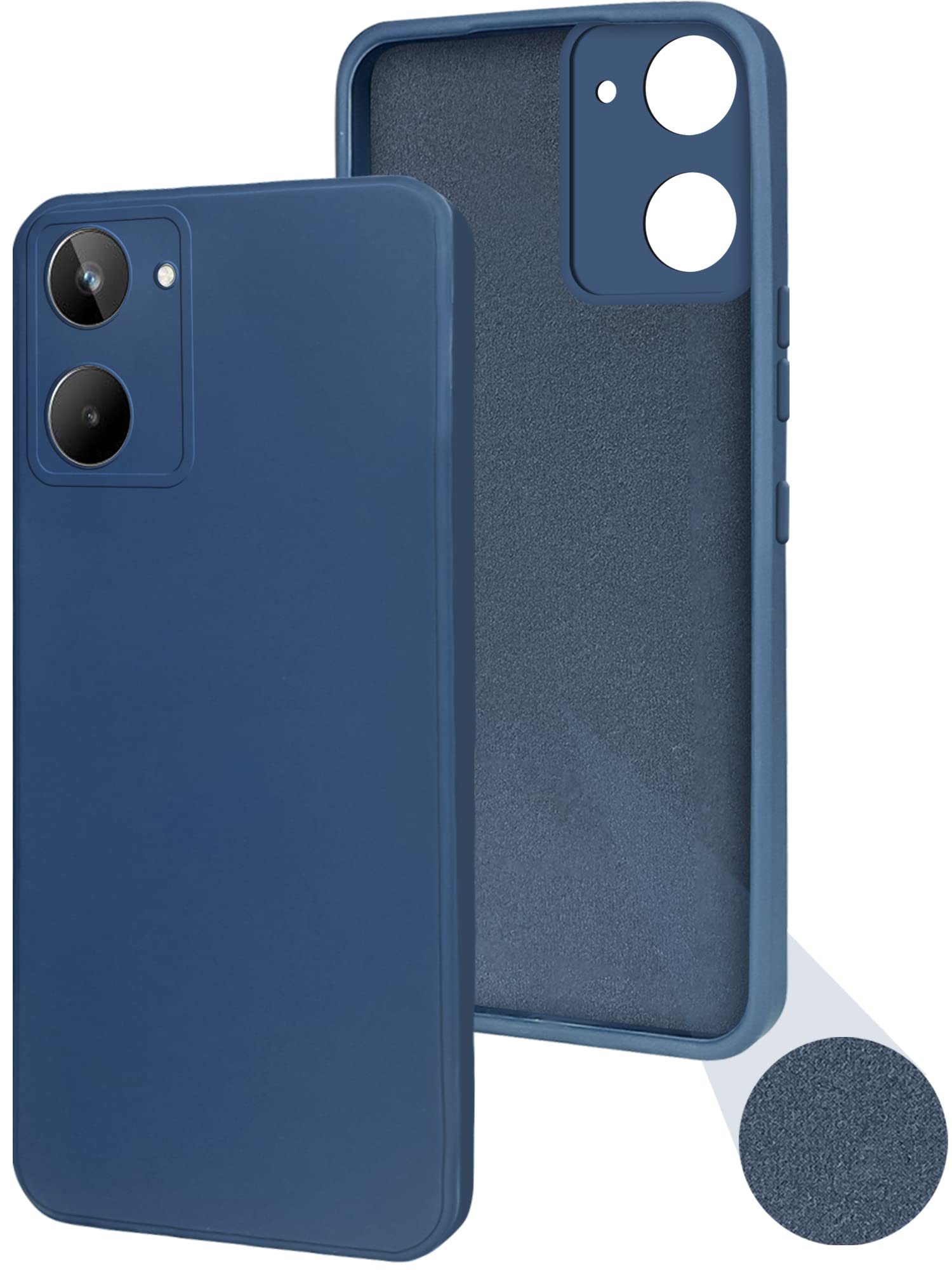 For Realme 10 Back Cover Case (Matte Finish Silicone with Inside Fiber Cloth)