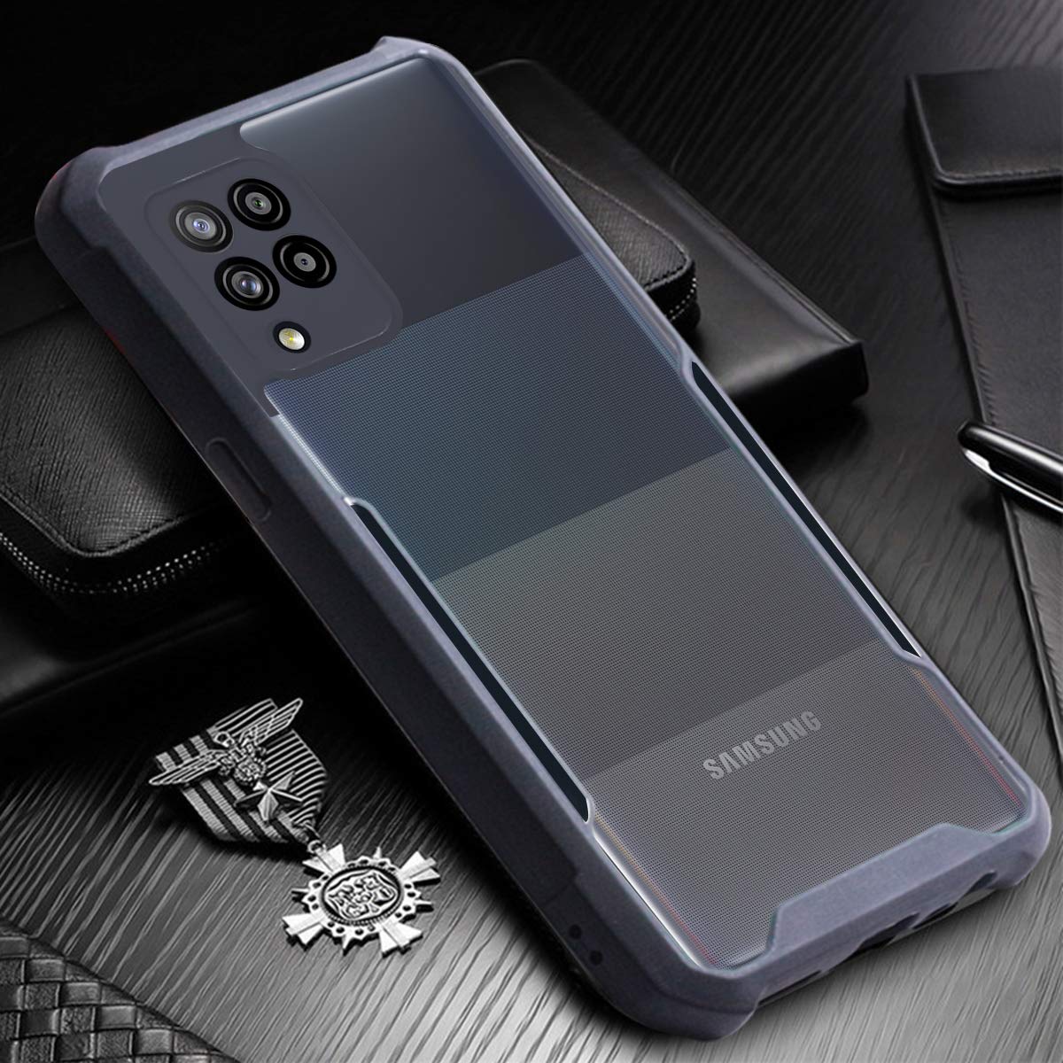 For Samsung Galaxy M42 5G Hard PC Crystal Bumper Shockproof Back Cover Case with Camera Protection (Matte Black)