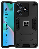For Tecno Spark 10 | Tecno Spark 10C Back Cover Case (Lightweight Hybrid Shockproof Polycarbonate| Slim Black)