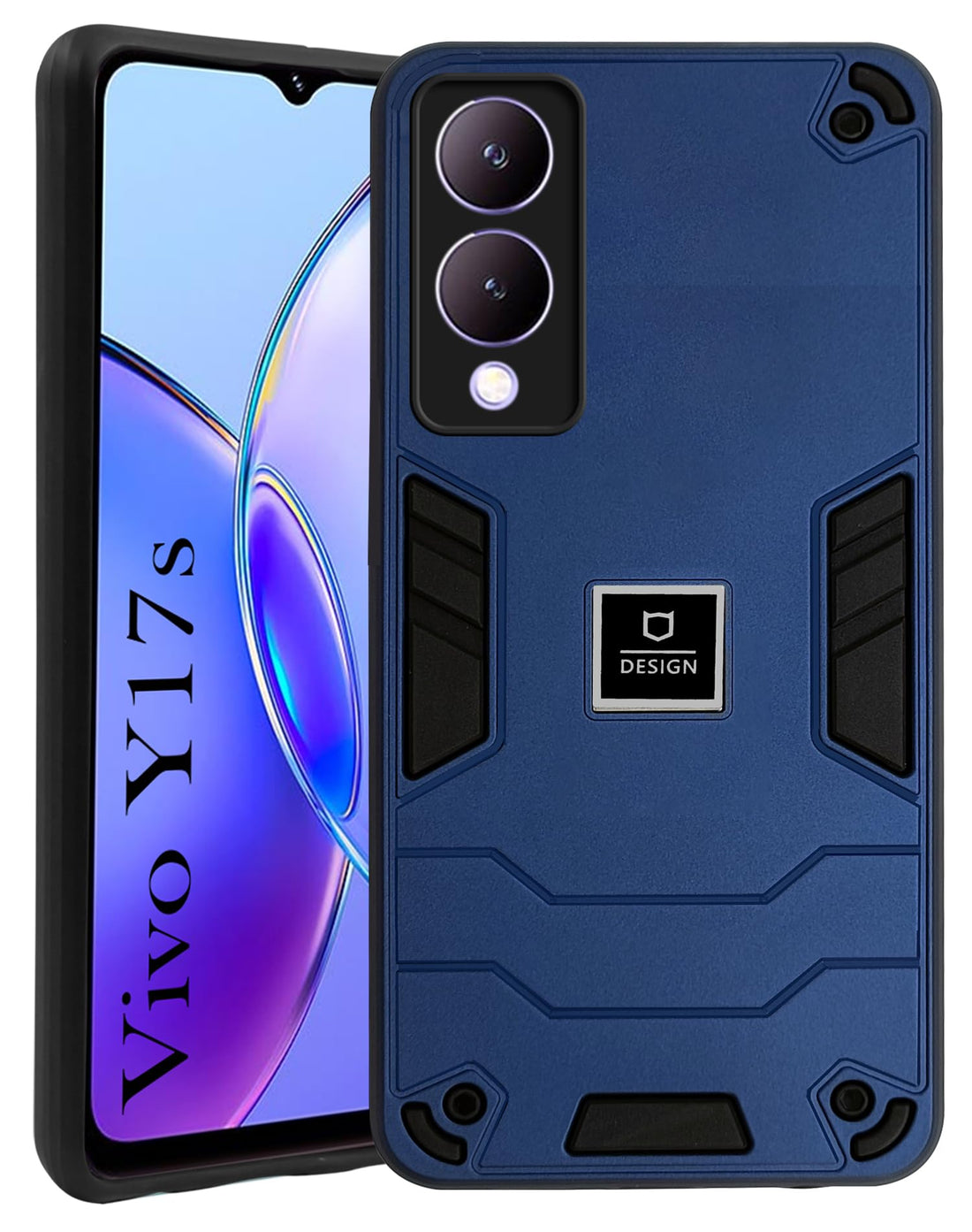 For Vivo Y17s Back Cover Case (Lightweight Hybrid Shockproof Polycarbonate)