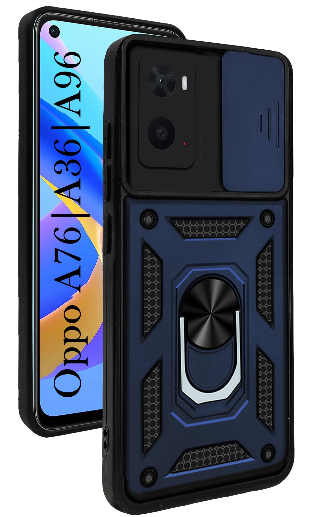 For Oppo A76 | A36 | A96 Back Cover Case(Hybrid Dual Armor Polycarbonate)