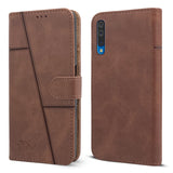 For Samsung Galaxy A30s Flip Cover Case (Stitched Leather Finish | Magnetic Closure | Inner TPU | Foldable Stand | Wallet Card Slots)
