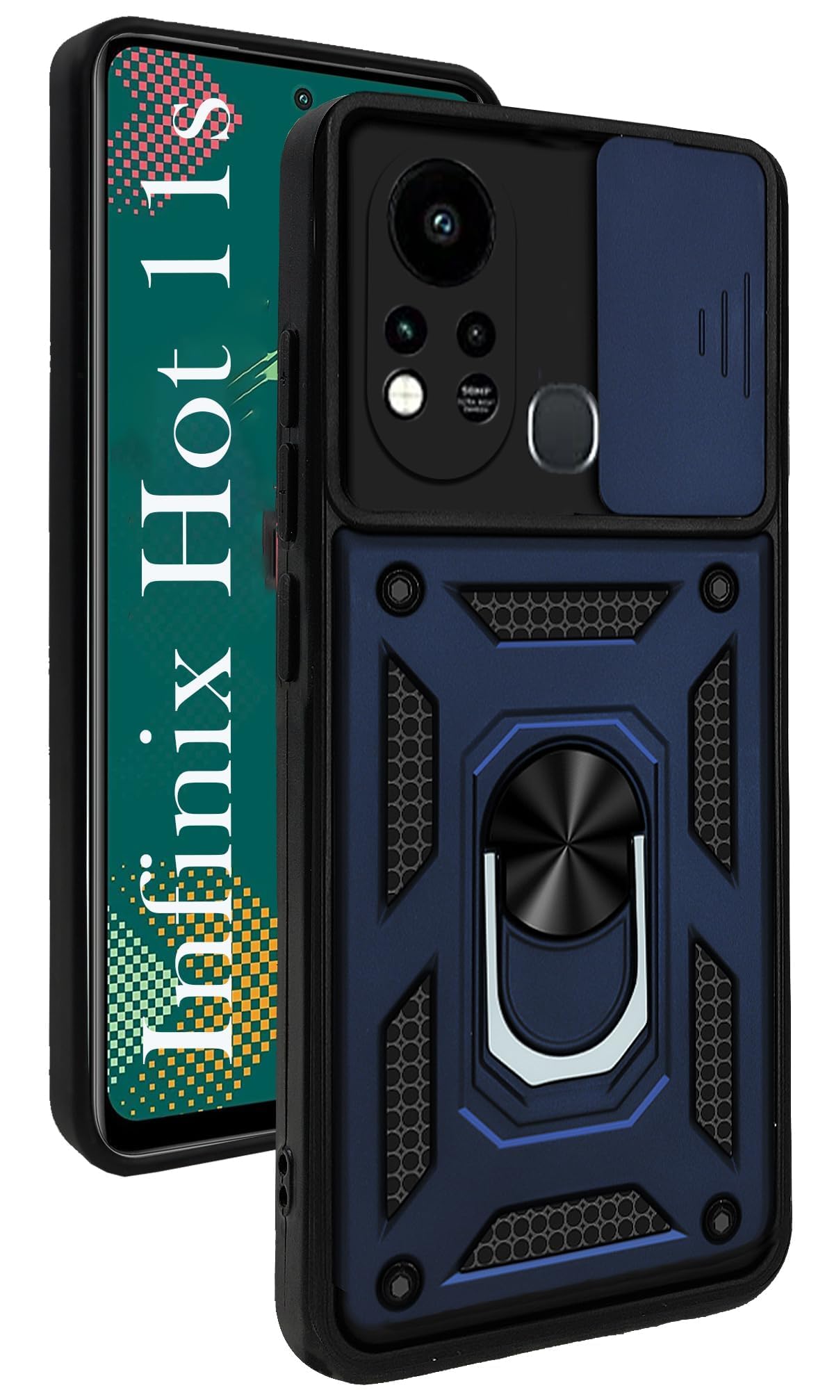 For Infinix Hot 11s Back Cover Case (Hybrid Dual Armor Polycarbonate)