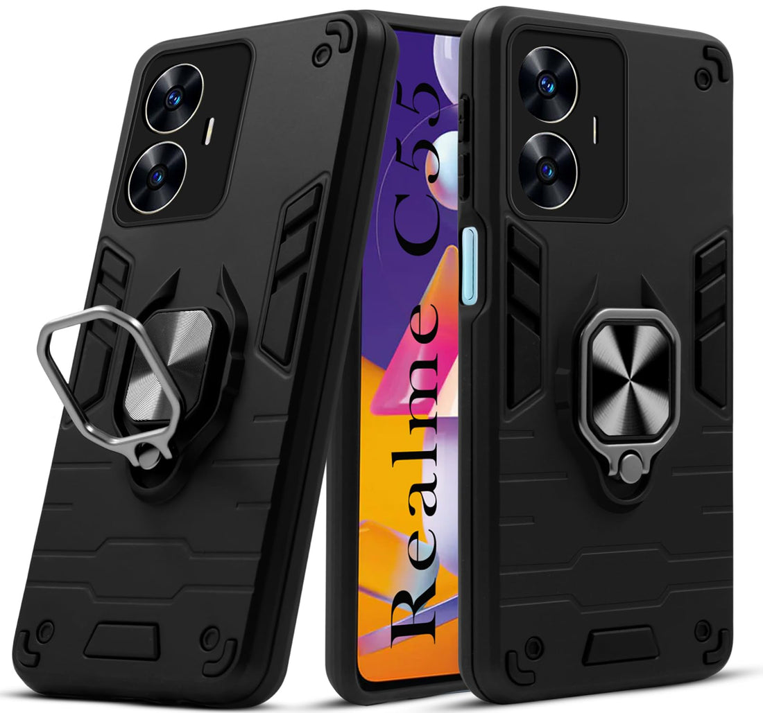 For Realme C55 Back Cover Case (Shockproof Polycarbonate Dual Layer Hybrid Armor)