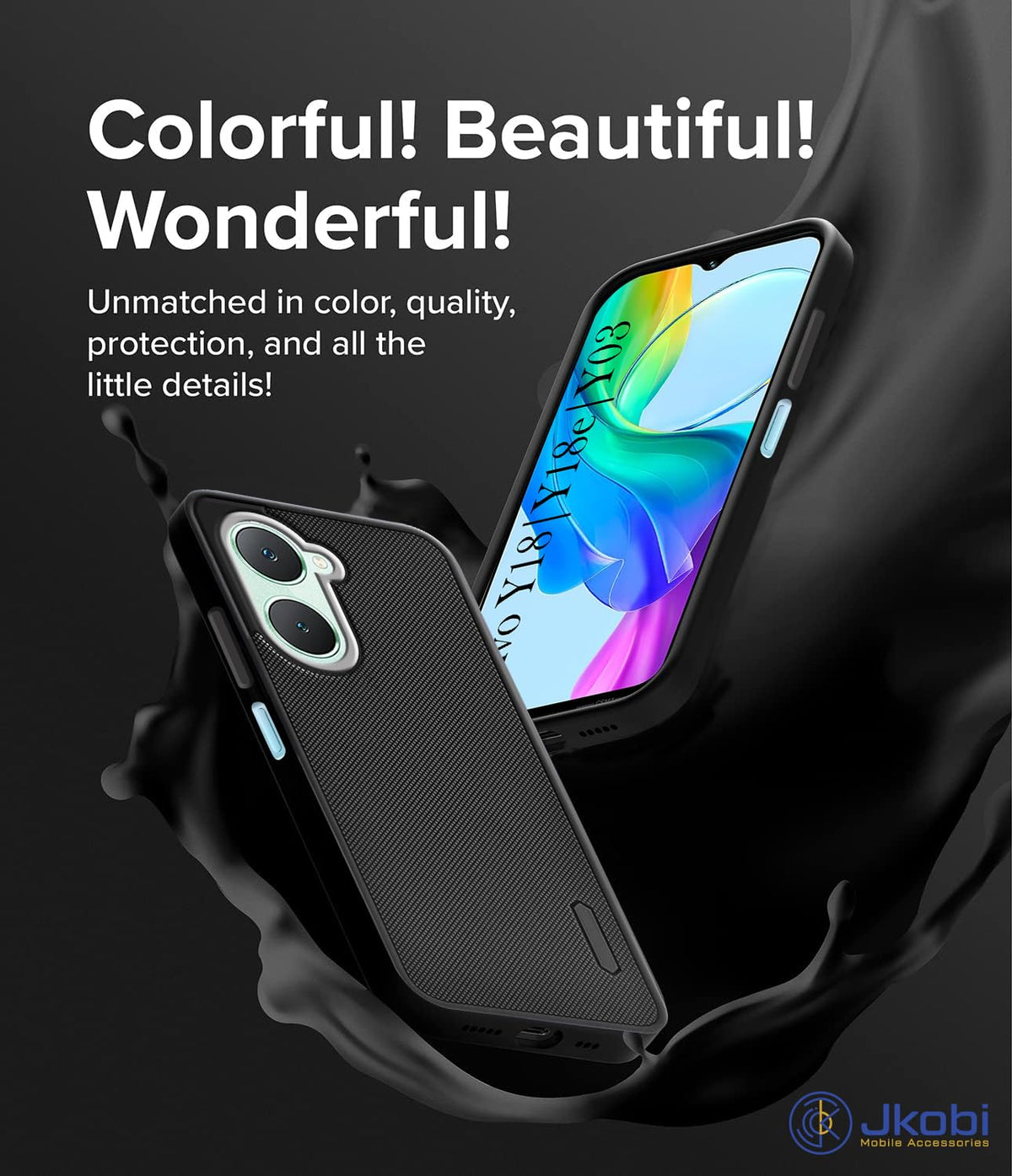 For Vivo Y18 | Y18E | Y03 | Y18I | Y18T Back Cover Case Rubberised (Textured Grip Design| Micro-Fiber Cloth Inside | Slim and Light Weight | Soft Touch and Feel)