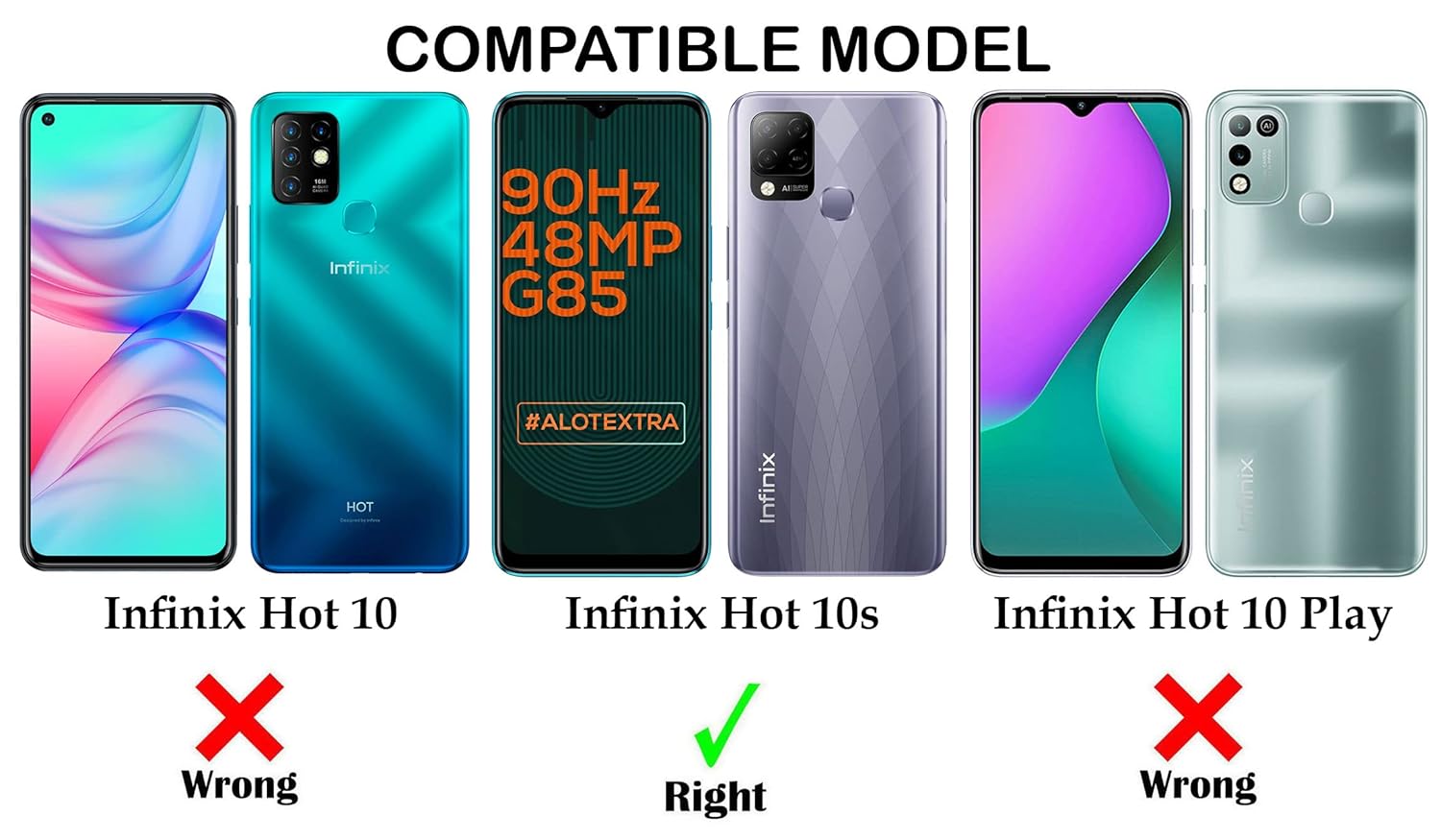 For Infinix Hot 10s Back Cover Case (Dual Layer Hybrid Armor | Ring Holder & Kickstand in-Built | 360 Degree Shockproof Protection)