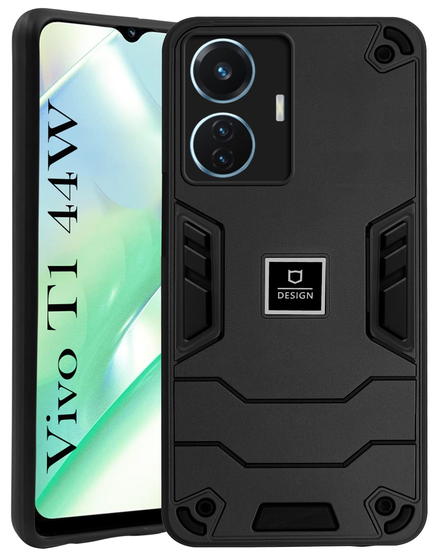 For Vivo T1 44W Back Cover Case (Lightweight Hybrid Armor Shockproof Polycarbonate)