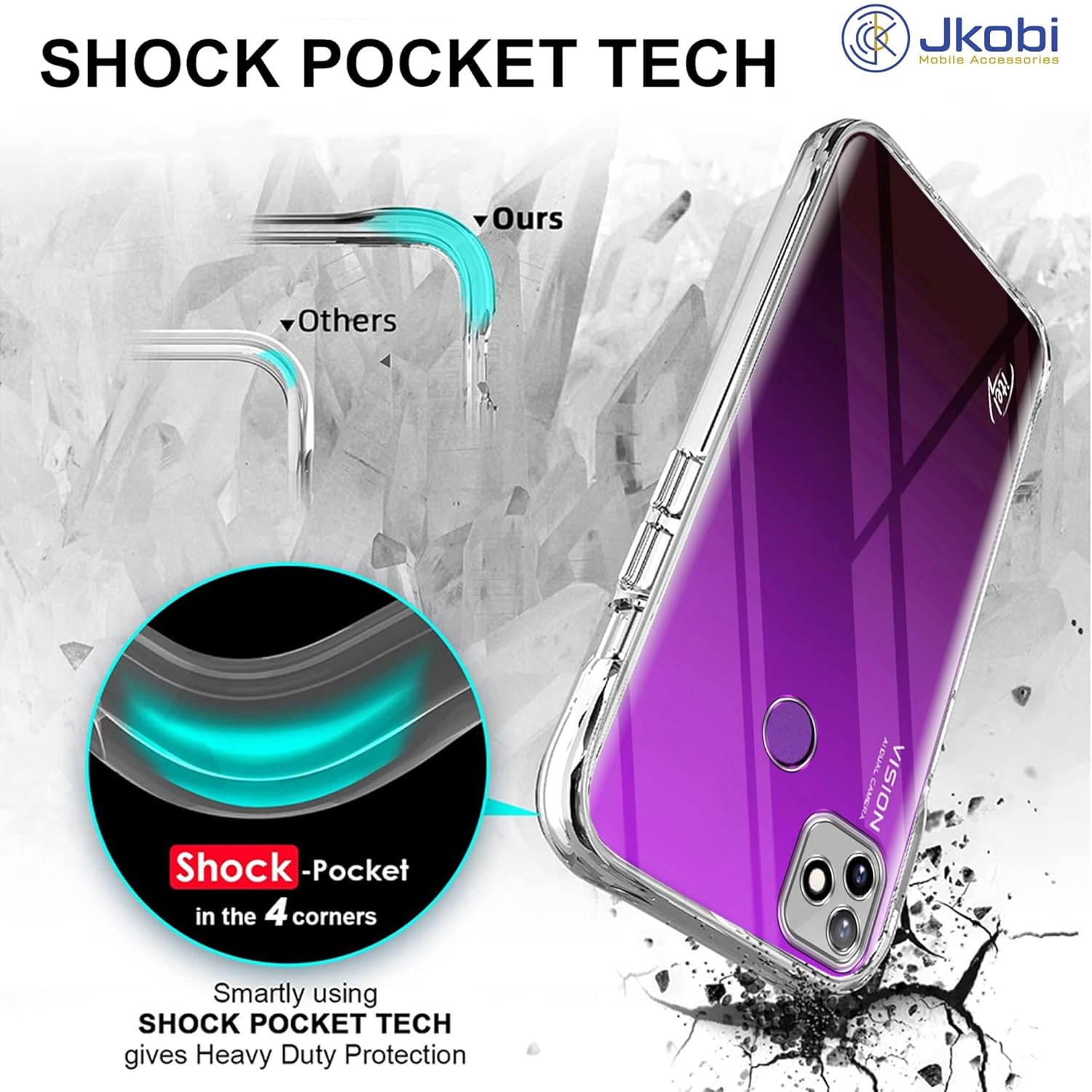 For Itel Vision 1 Back Cover (Silicone Clear Shockproof Case with Camera Protection | Soft and Flexible)