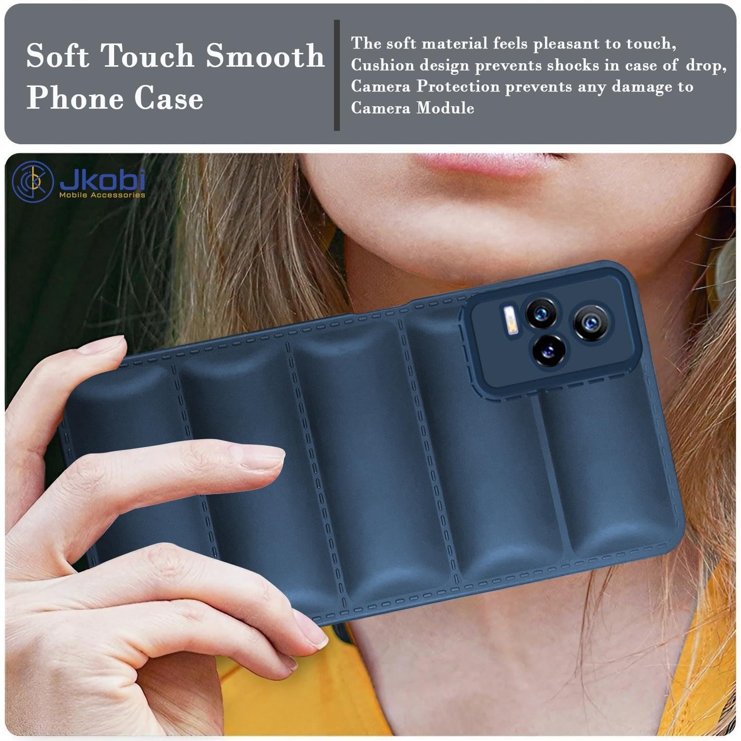 For Vivo Y73 Back Cover Case (Puffer Cushion Wave Design | Camera Protection)