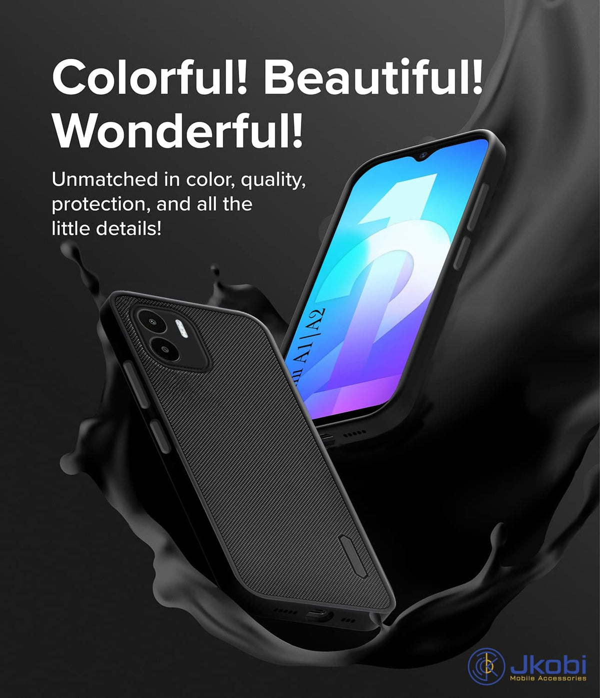For Redmi A1 | Redmi A2 Back Cover Case Rubberised (Textured Grip Design| Micro-Fiber Cloth Inside | Slim and Light Weight | Soft Touch and Feel)