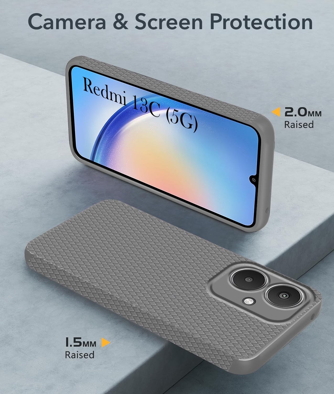 For Redmi 13C 5G Back Cover Case (Liquid Silicone | Side Grip | Camera Protection)