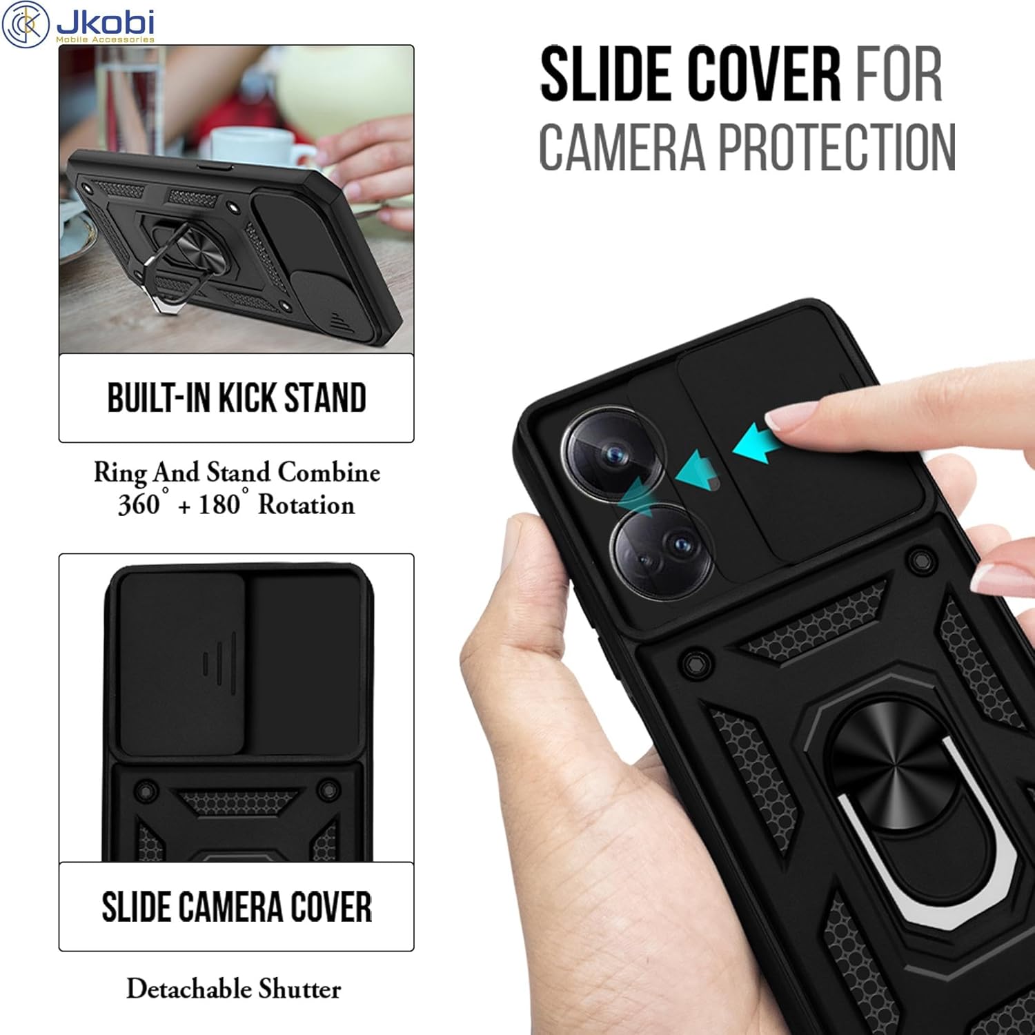 For Realme 10 Pro Plus Back Cover Case (Hybrid Dual Armor Polycarbonate)