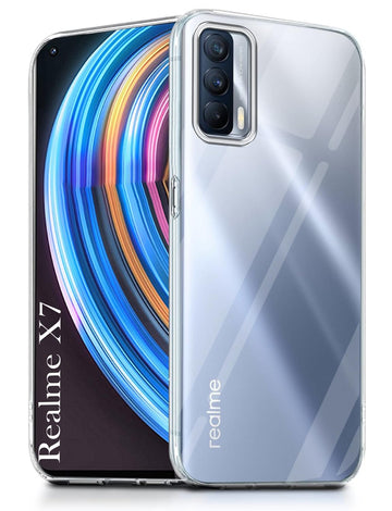 For Realme X7 Back Cover( Silicone Clear Shockproof Case with Camera Protection | Soft and Flexible | Transparent)
