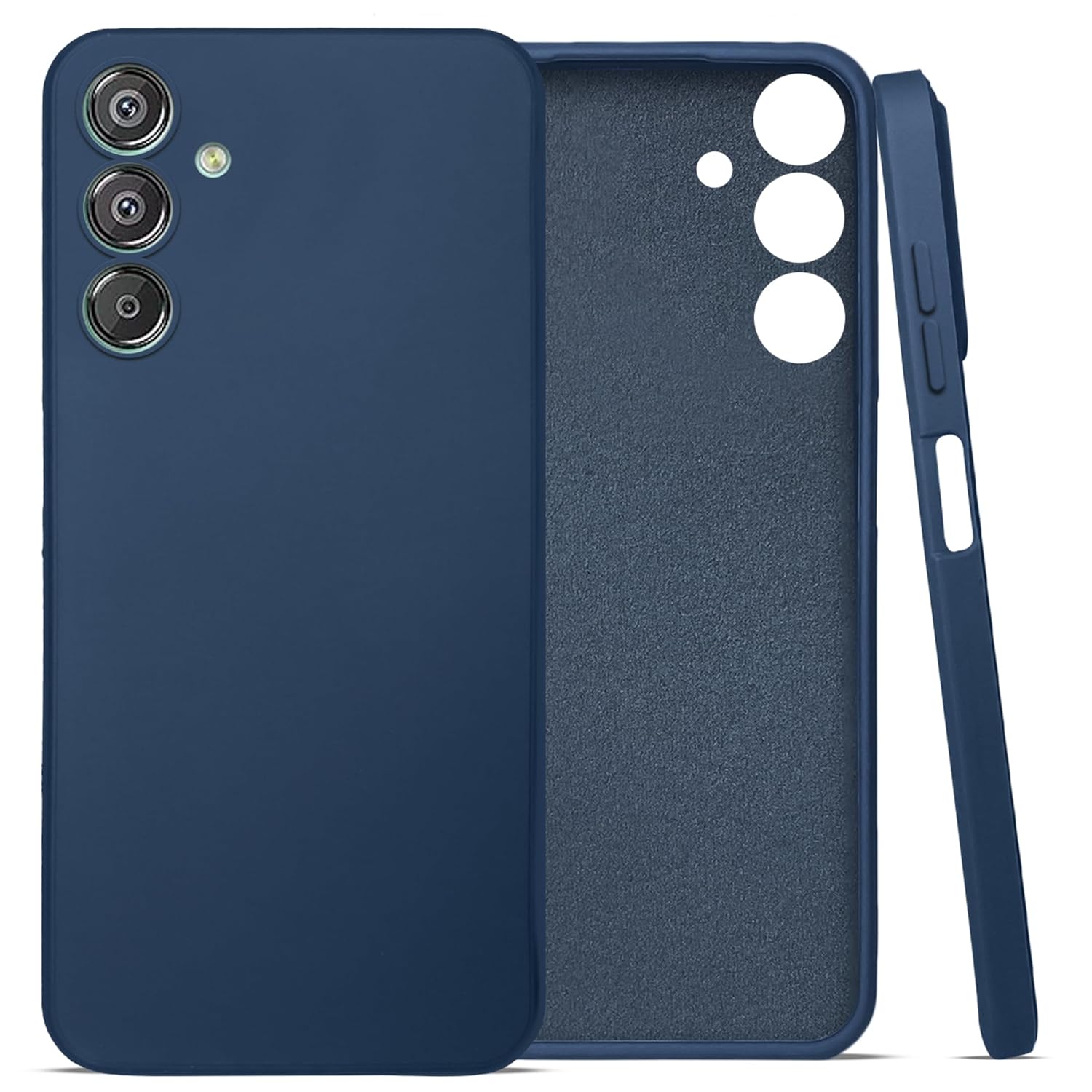 For Samsung Galaxy M15 5G Back Cover Case (Matte Finish Silicone with Inside Fiber Cloth)