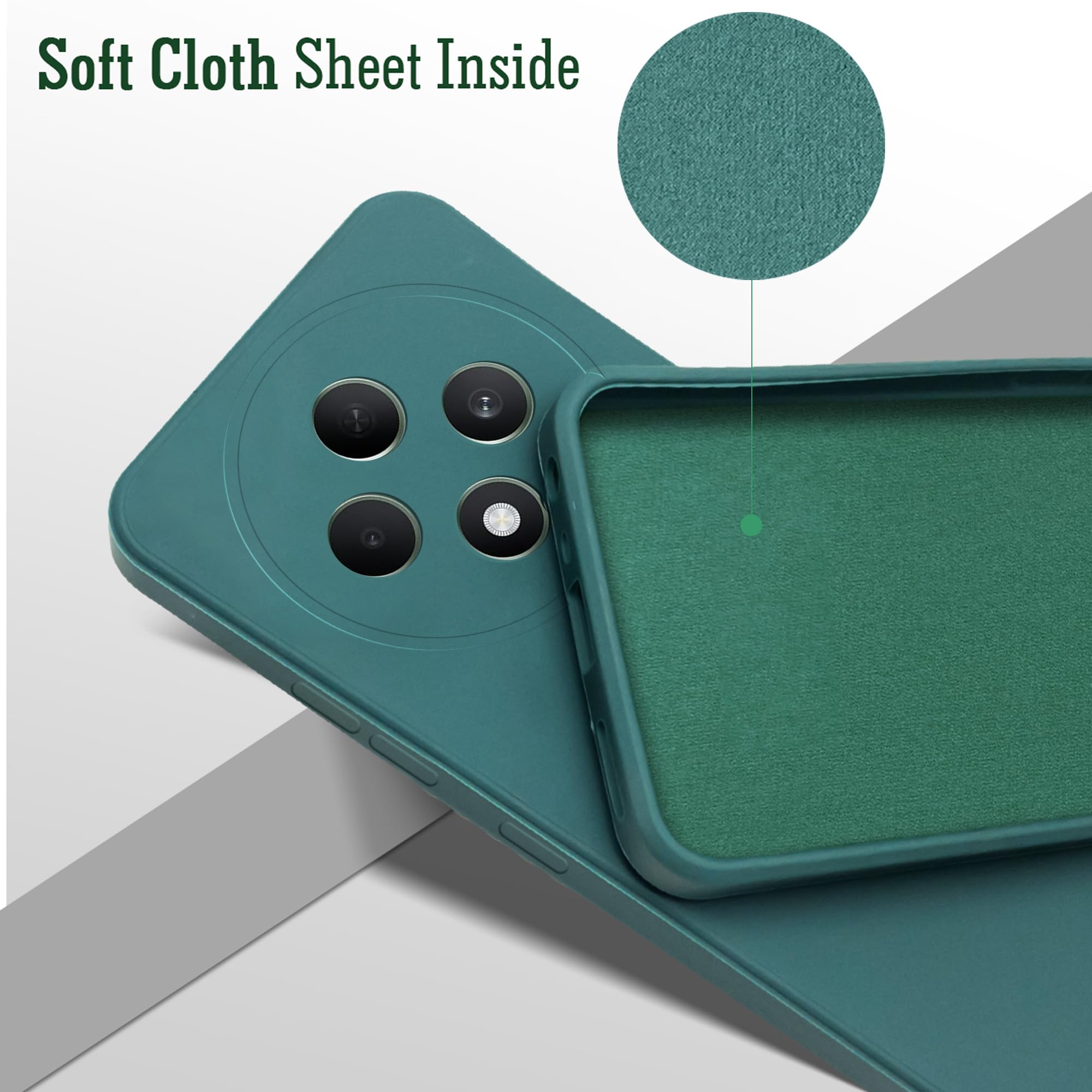 Back Cover Case for Oppo Reno 12F (Matte Finish Silicone with Inside Fiber Cloth)
