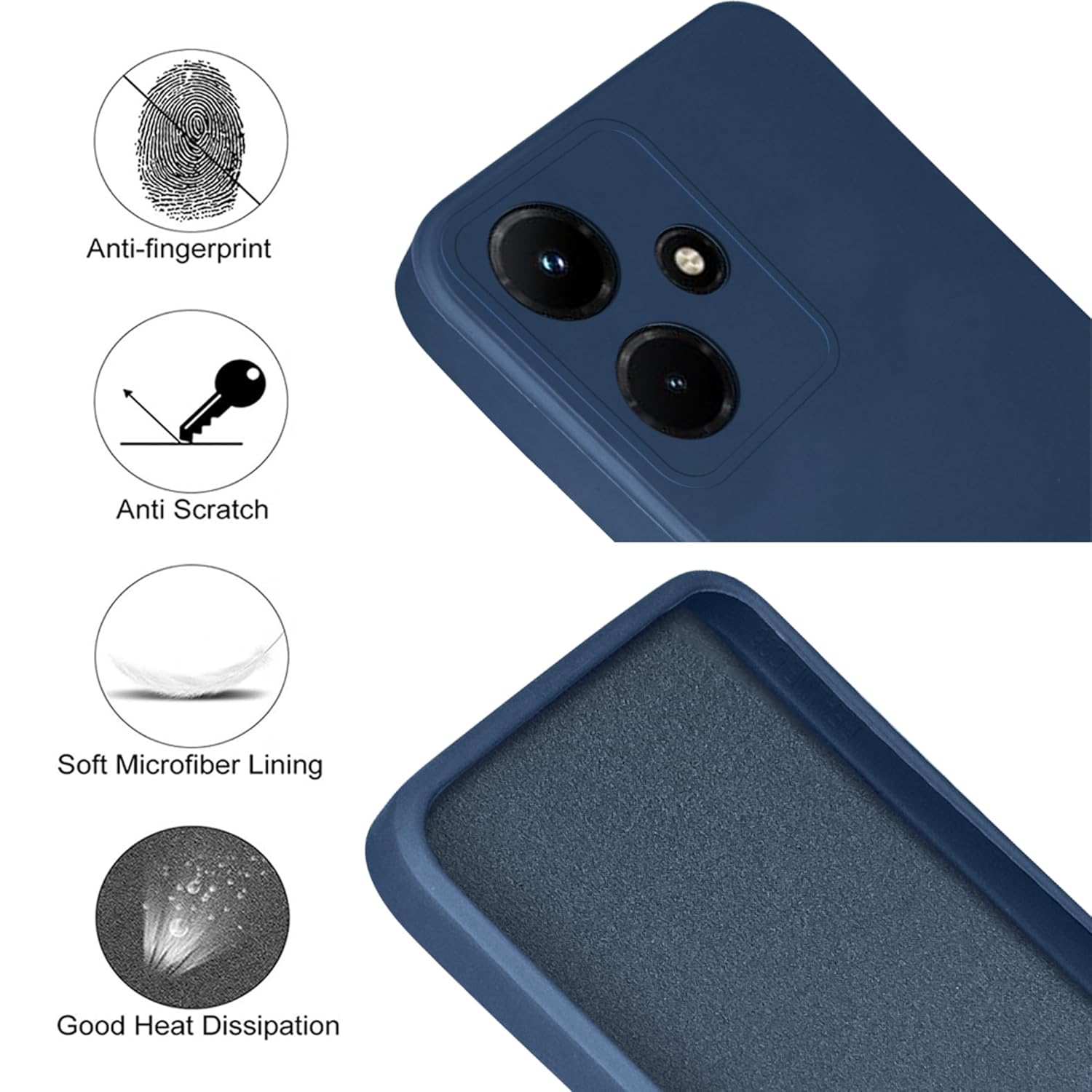 For Infinix Hot 30i Back Cover Case (Matte Finish Silicone with Inside Fiber Cloth)