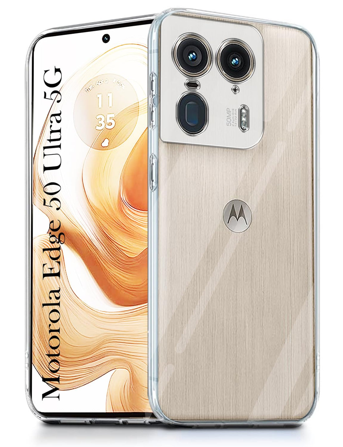 For Motorola Moto Edge 50 Ultra 5G Back Case Cover (Shockproof Case with Clear Silicone | Camera Protection | Soft and Flexible)