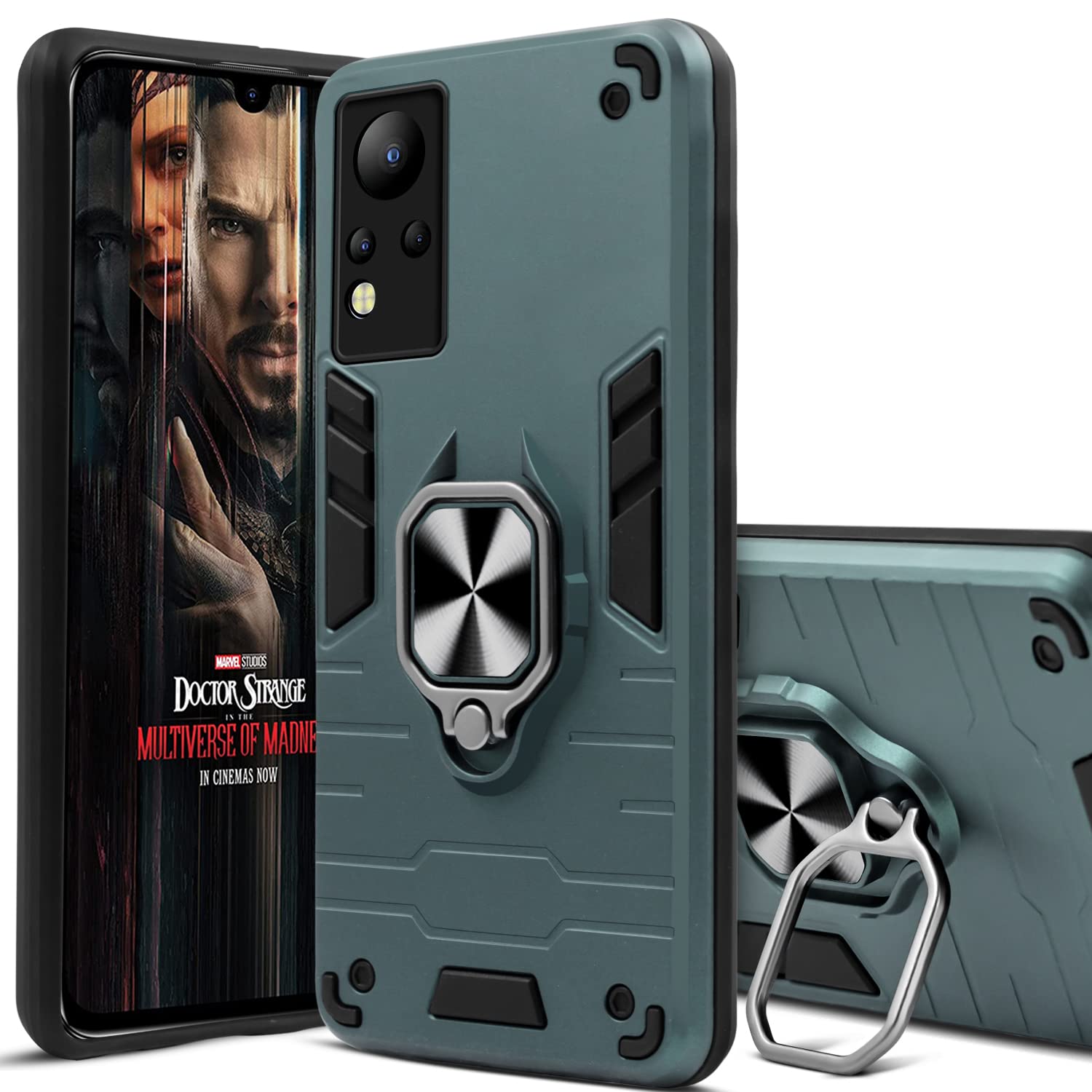 For Infinix Note 12 Back Cover Case (Dual Layer Hybrid | Ring Holder & Kickstand | 360 Degree Shockproof Protection)