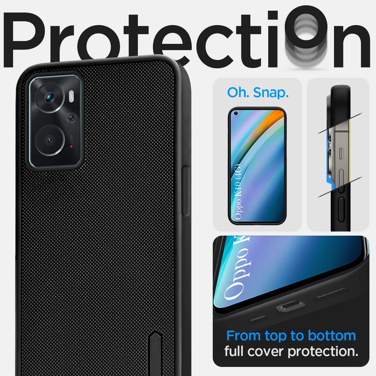 For Oppo K10 Back Cover Case (Textured Grip Design | Camera Protetion | Slim and Light Weight | Soft Touch and Feel)