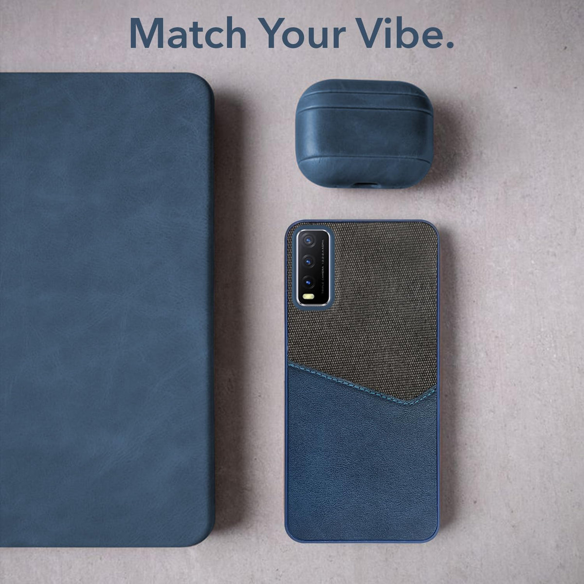 For Vivo Y29 Back Cover Case (Dual PU Leather Stitch | Professional Minimalist | Soft and Flexible)