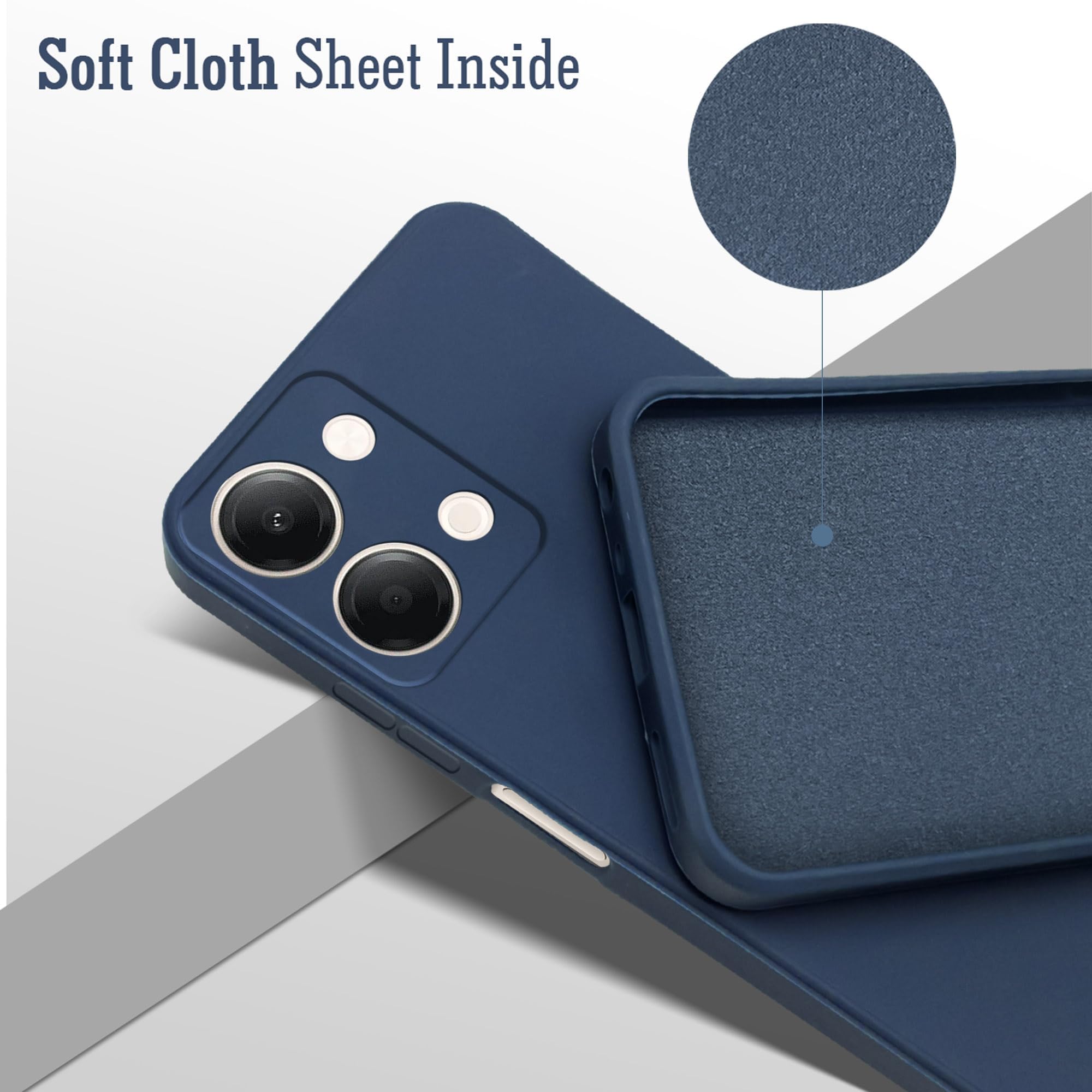 For Vivo iQOO Z11 Lite Back Cover Case (Matte Finish Silicone with Inside Fiber cloth)