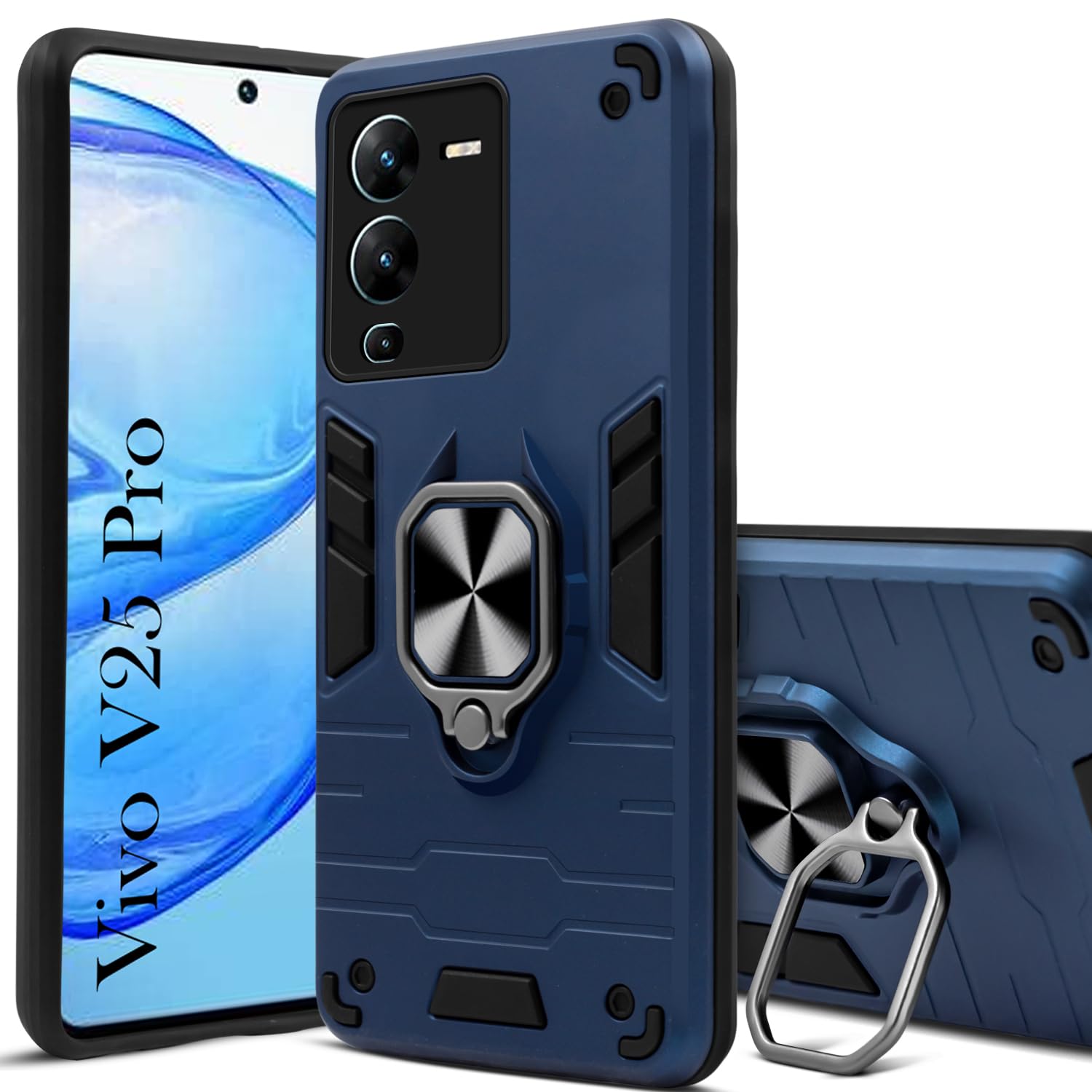 For Vivo V25 Pro Back Cover Case (Shockproof Polycarbonate Dual Layer Hybrid Armor)