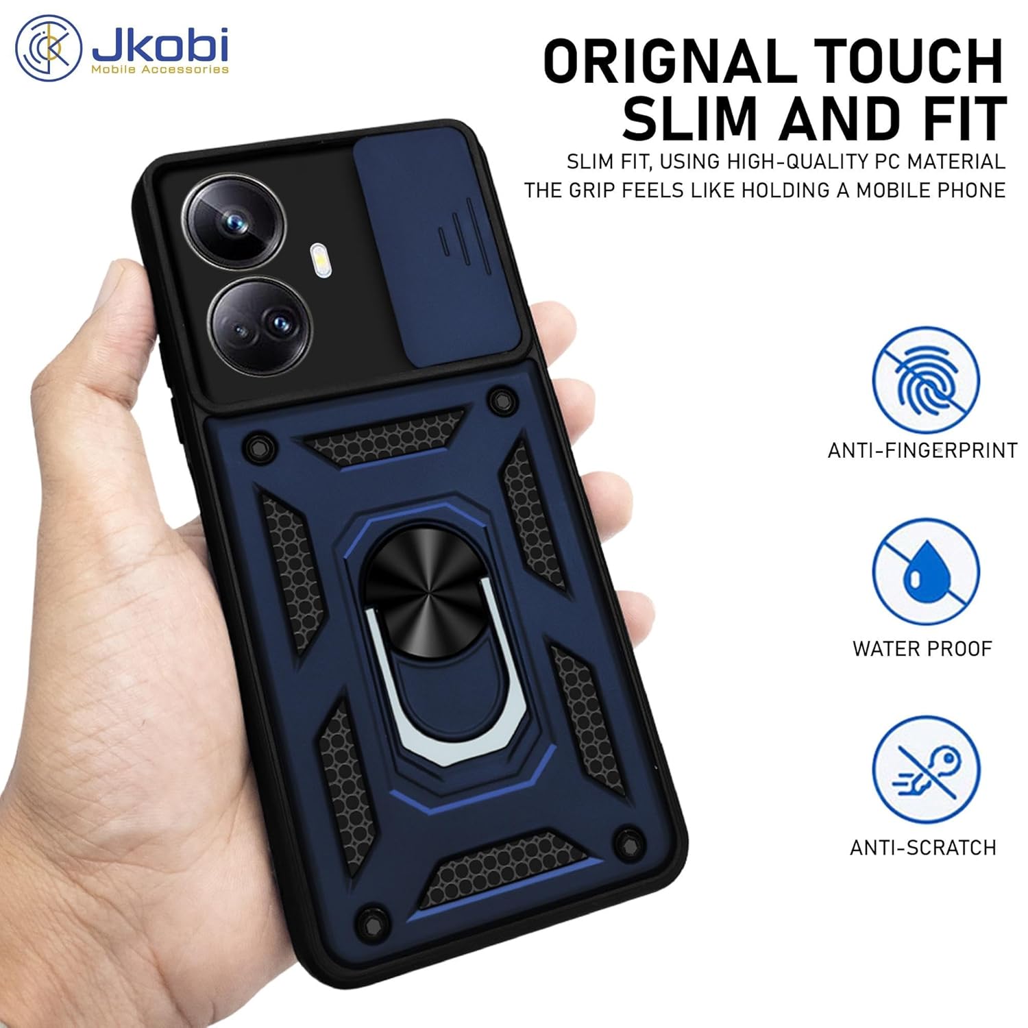 For Realme 10 Pro Plus Back Cover Case (Hybrid Dual Armor Polycarbonate)