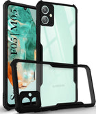 For Samsung Galaxy F05 | M05  Back Case Cover (Shockproof with Polycarbonate Clear Panel | Professional Black)