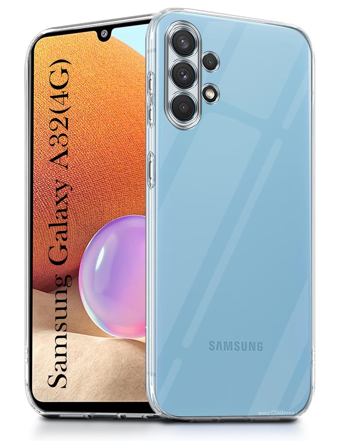 For Samsung Galaxy A32 Back Cover( Silicone Clear Shockproof Case with Camera Protection | Soft and Flexible | Transparent)