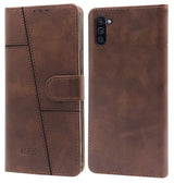 For Samsung Galaxy M11 Flip Cover Case(Stitched Leather with Magnetic Closure)
