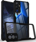 For Tecno Pova 4 Back Cover Case ( Shockproof with Polycarbonate Clear Panel | Professional Black)