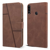 For Samsung Galaxy A20s Flip Cover Case (Stitched Leather Finish | Magnetic Closure | Inner TPU | Foldable Stand | Wallet Card Slots)