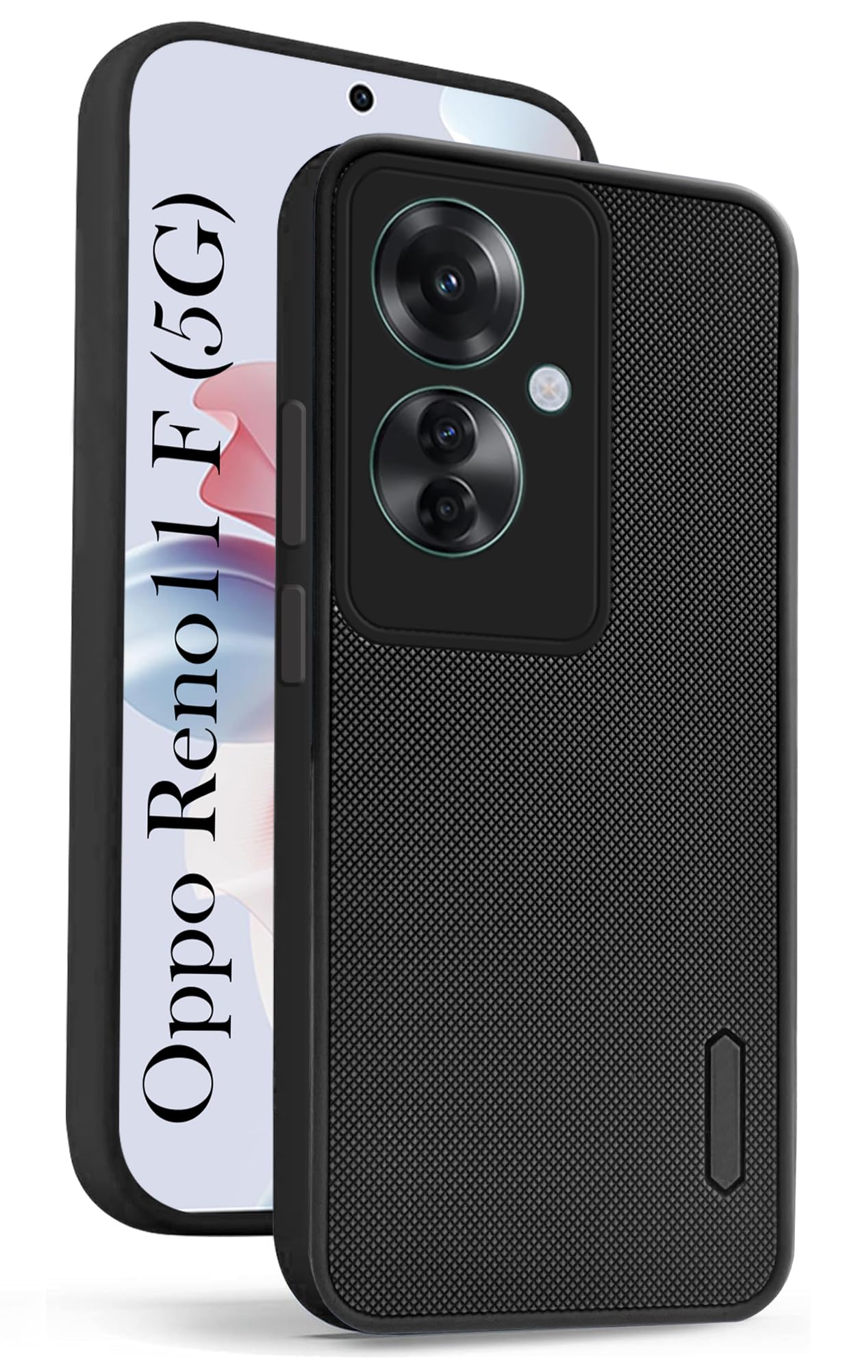 For Oppo Reno11 F 5G | Oppo Reno 11F 5G Back Cover Case Rubberised (Textured Grip Design| Micro-Fiber Cloth Inside | Slim and Light Weight | Soft Touch and Feel)