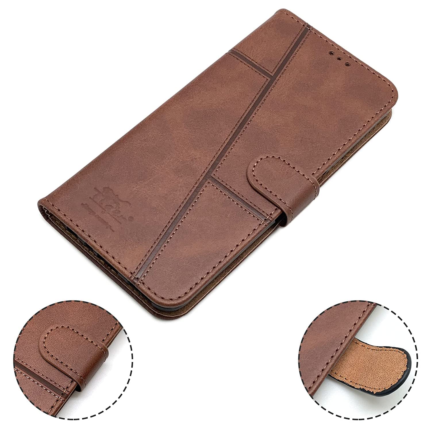 For Xiaomi Mi Redmi Note 9S Flip Cover Case (Stitched Leather with Magnetic Closure)