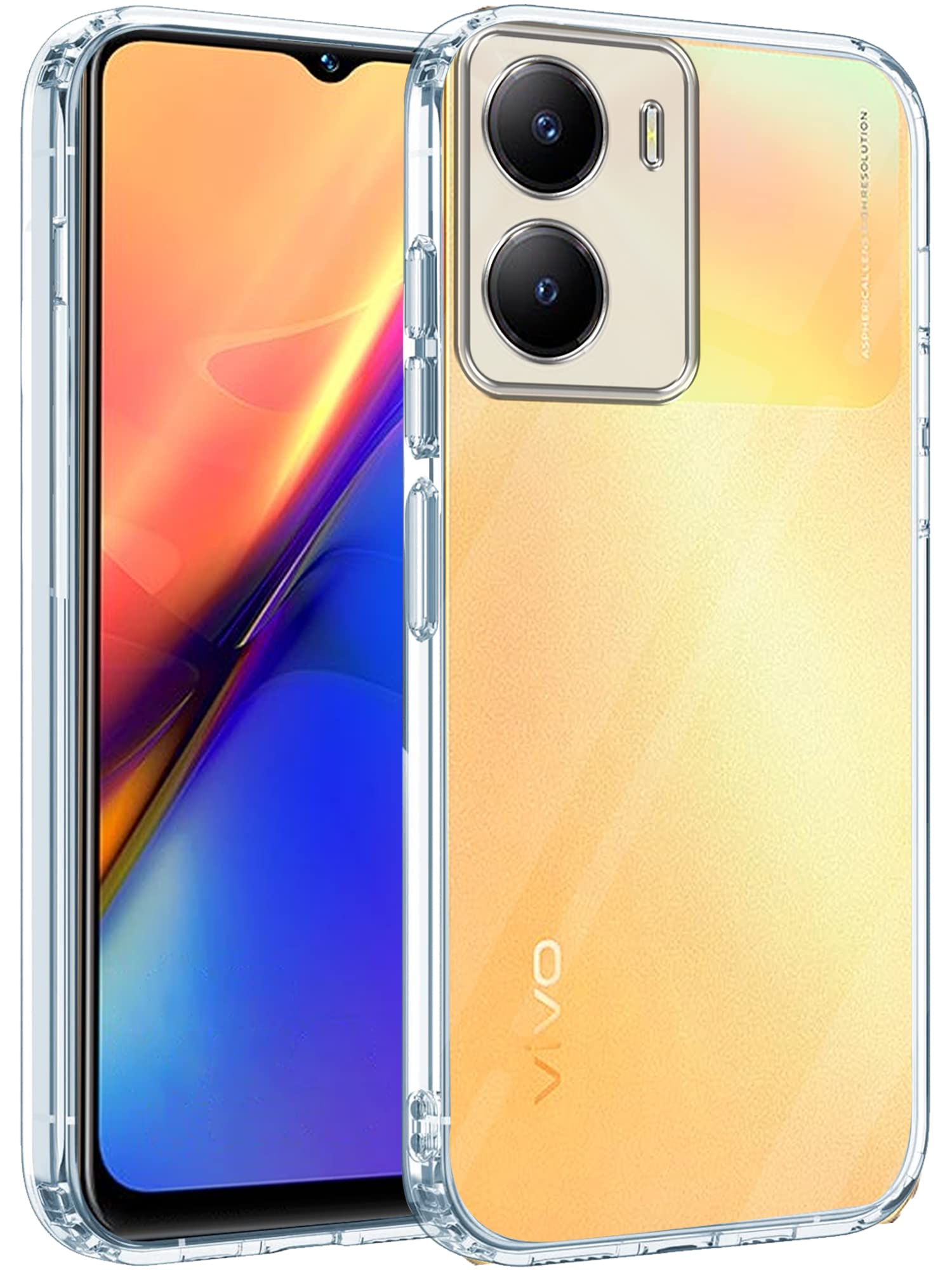 For Vivo Y56 5G Back Cover (Silicone Clear Shockproof Case with Camera Protection | Soft and Flexible)