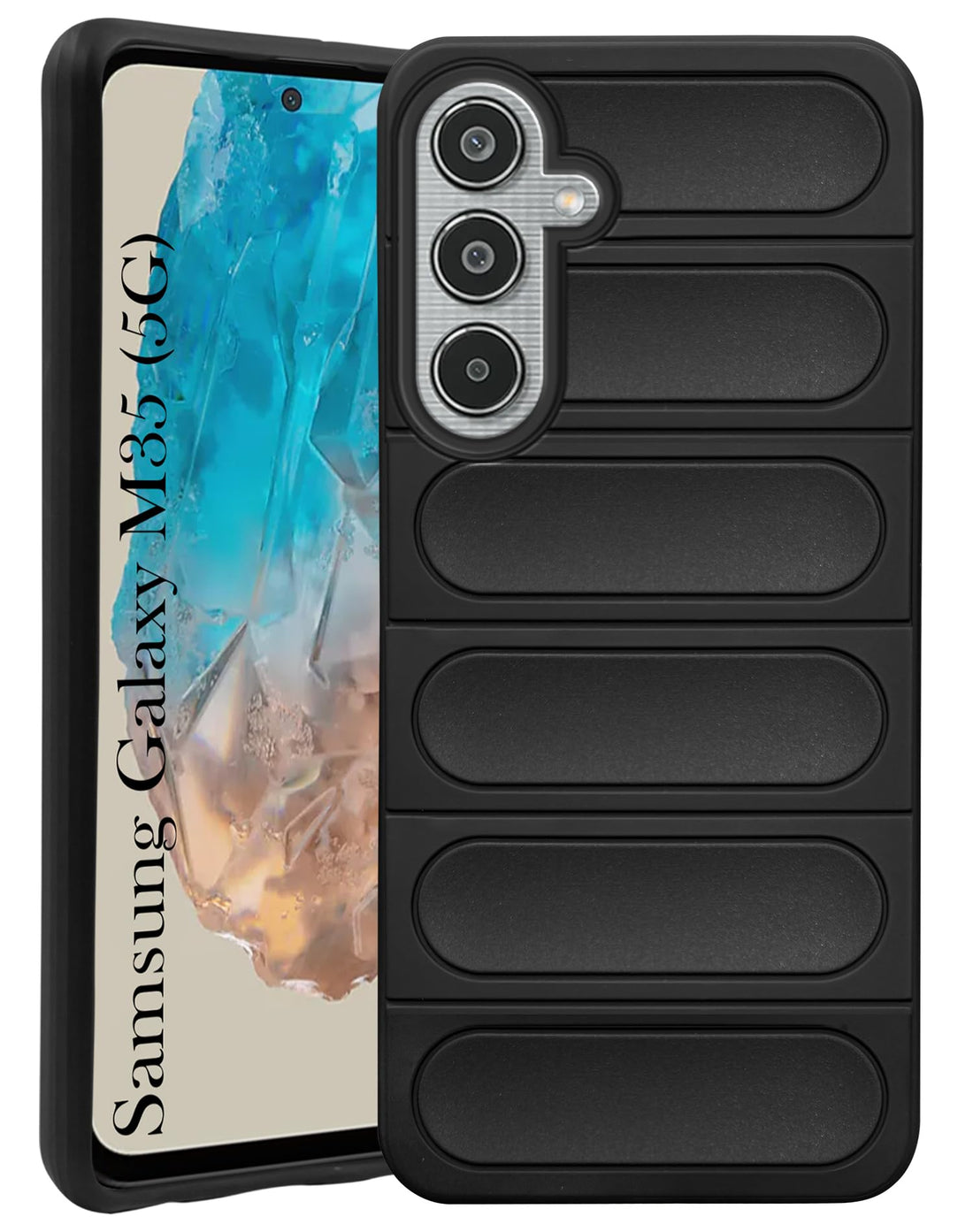 For Samsung Galaxy M35 5G Back Cover Case (Textured Grip Design | Camera Protection | Slim and Light Weight | Soft Touch and Feel)