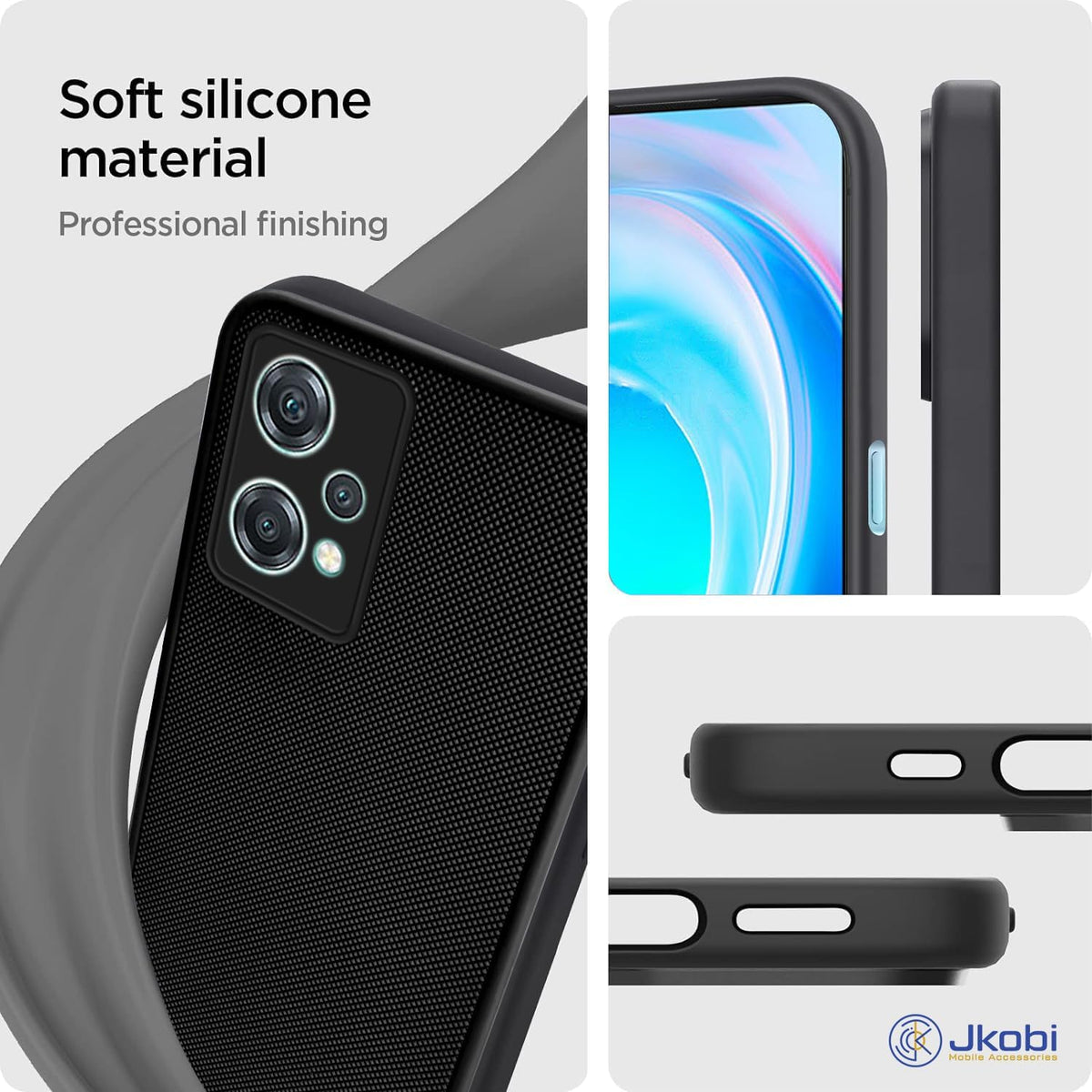 For Oneplus Nord CE 2 Lite 5G Back Cover Case Rubberised (Textured Grip Design| Micro-Fiber Cloth Inside | Slim and Light Weight | Soft Touch and Feel)