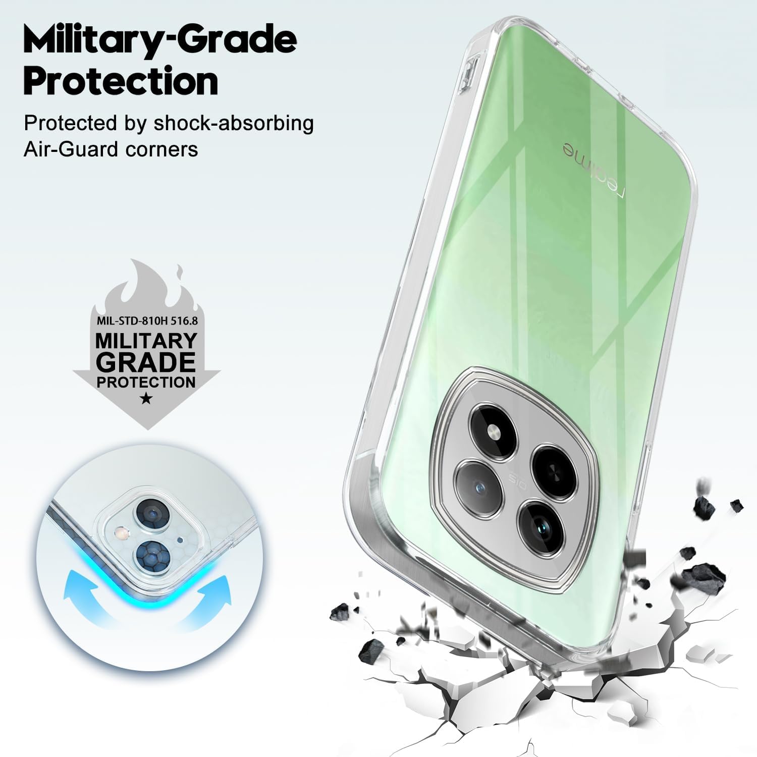 For Realme P2 Pro Back Cover( Silicone Clear Shockproof Case with Camera Protection | Soft and Flexible | Transparent)