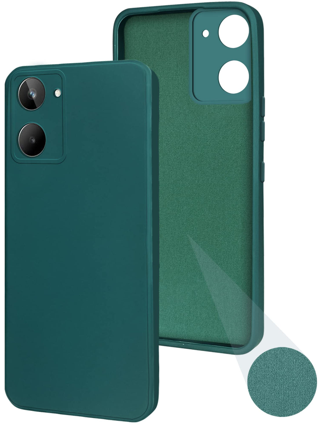 For Realme 10 Back Cover Case (Matte Finish Silicone with Inside Fiber Cloth)