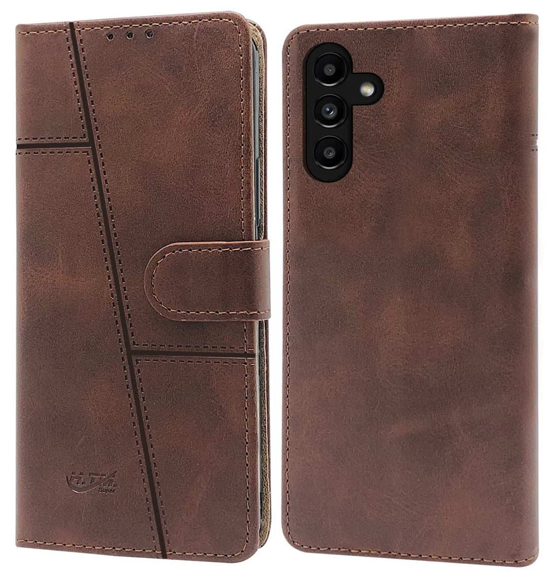 For Samsung Galaxy A13 5G Flip Cover Case (Stitched Leather Finish | Magnetic Closure | Inner TPU | Foldable Stand | Wallet Card Slots)