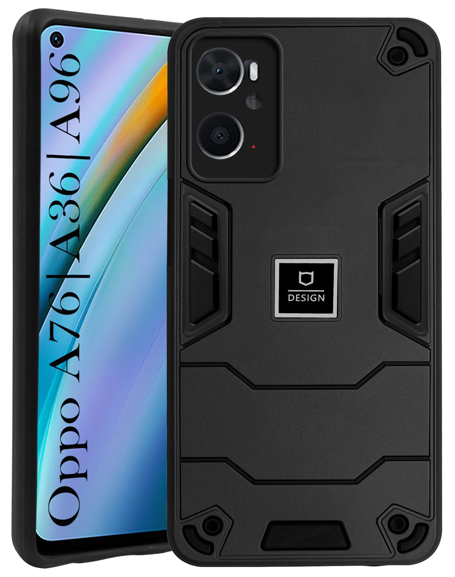 For Oppo A76 | A36 | A96 Back Cover Case (Lightweight Hybrid Shockproof Polycarbonate)