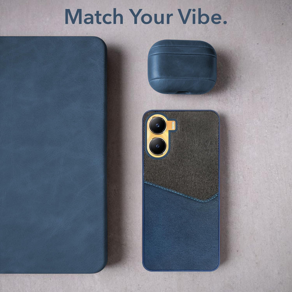 For Vivo Y56 5G Back Cover Case (Dual PU Leather Stitch | Professional Minimalist | Soft and Flexible)