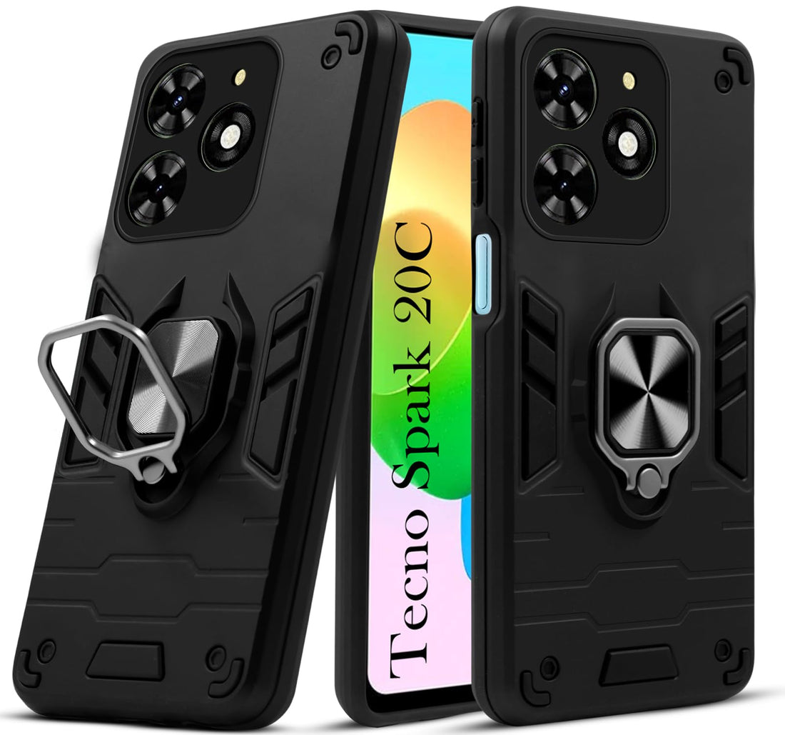 For Tecno Spark 20C Back Cover Case (Shockproof Polycarbonate Dual Layer Hybrid Armor)
