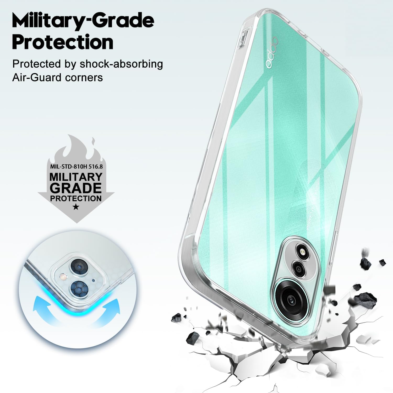 For Oppo A78 4G Back Cover  ( Silicone Clear Shockproof Case with Camera Protection | Soft and Flexible | Transparent)