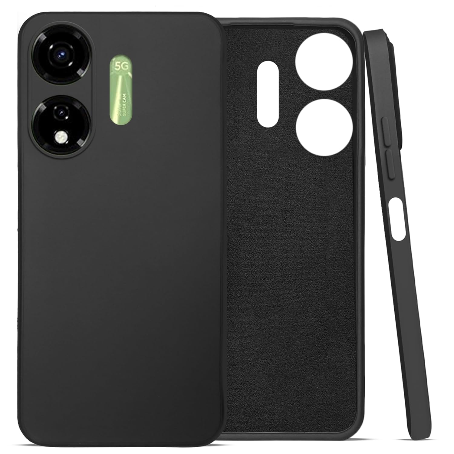 For Itel Color Pro 5G Back Cover Case (Matte Finish Silicone with Inside Fiber Cloth)
