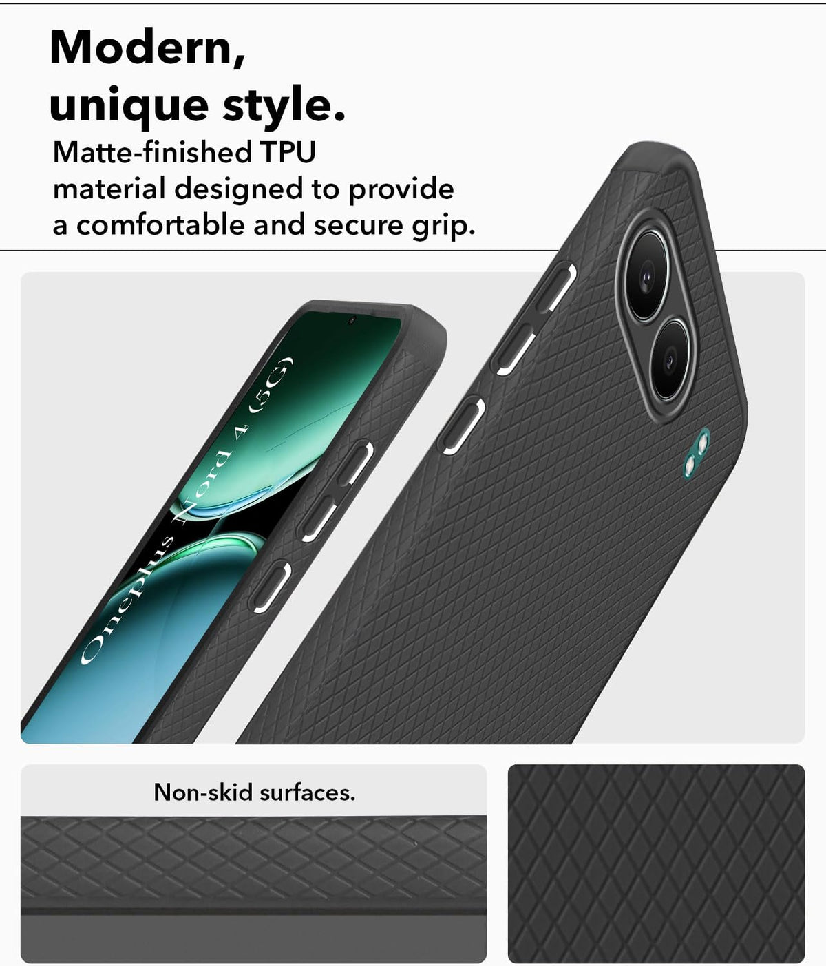 For Oneplus Nord 4 Back Cover Case (Liquid Silicone | Side Grip | Camera Protection)