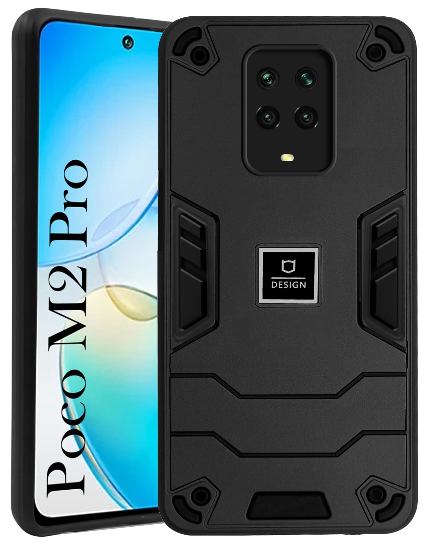 For Poco M2 Pro Back Cover Case (Lightweight Hybrid Armor Shockproof Polycarbonate)