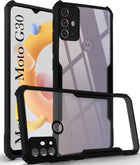 For Motorola Moto G30 Back Cover Case (Shockproof with Polycarbonate Clear Panel)