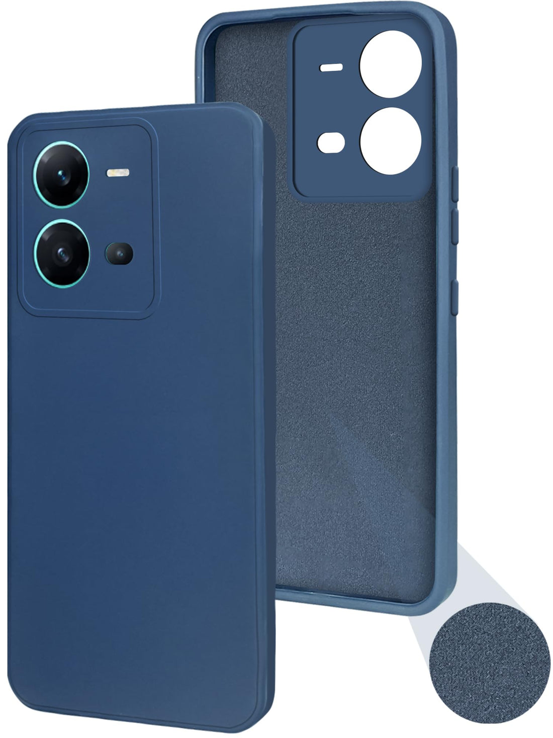 For Vivo V25 5G Back Cover Case (Matte Finish Silicone with Inside Fiber Cloth)
