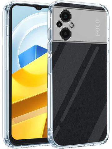 For Poco M5 Back Cover (Silicone Clear Case with Camera Protection | Shockproof)